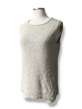GAP FACTORY Grey Linen Blend Knit Scoop Neck Tank Size XL VINTAGE